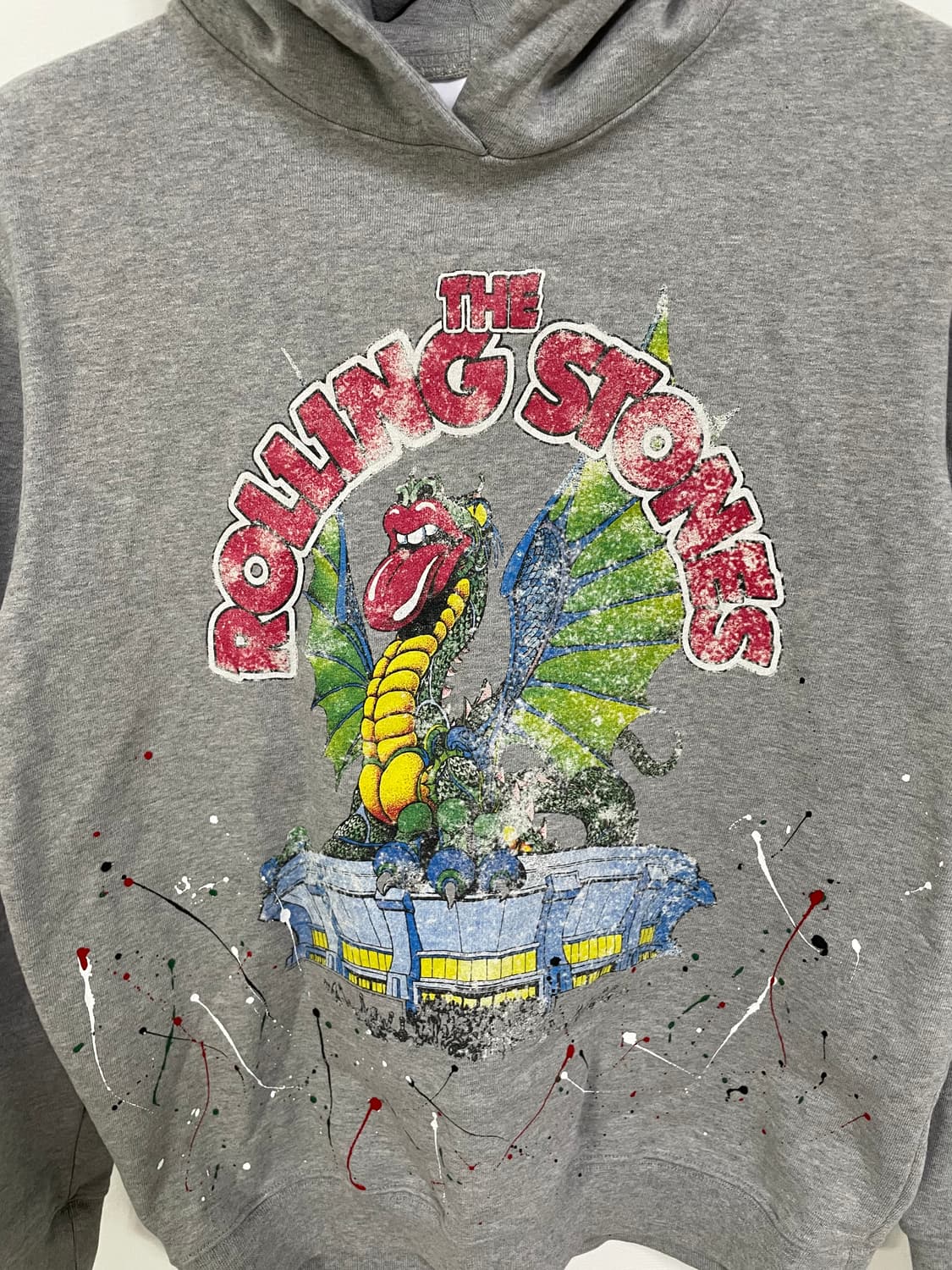 롤링스톤즈 드래곤 프린팅 후드티 그레이 상품이미지4