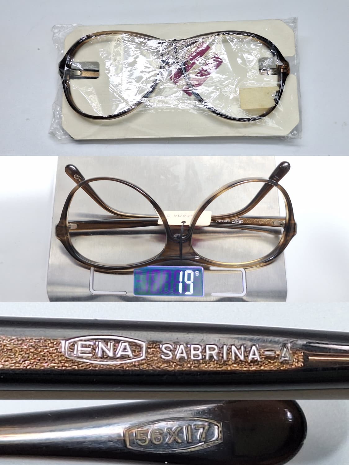 80s 일본제 빈티지 데드스톡/ENA SABRINA-A 안경테 56mm 상품이미지7