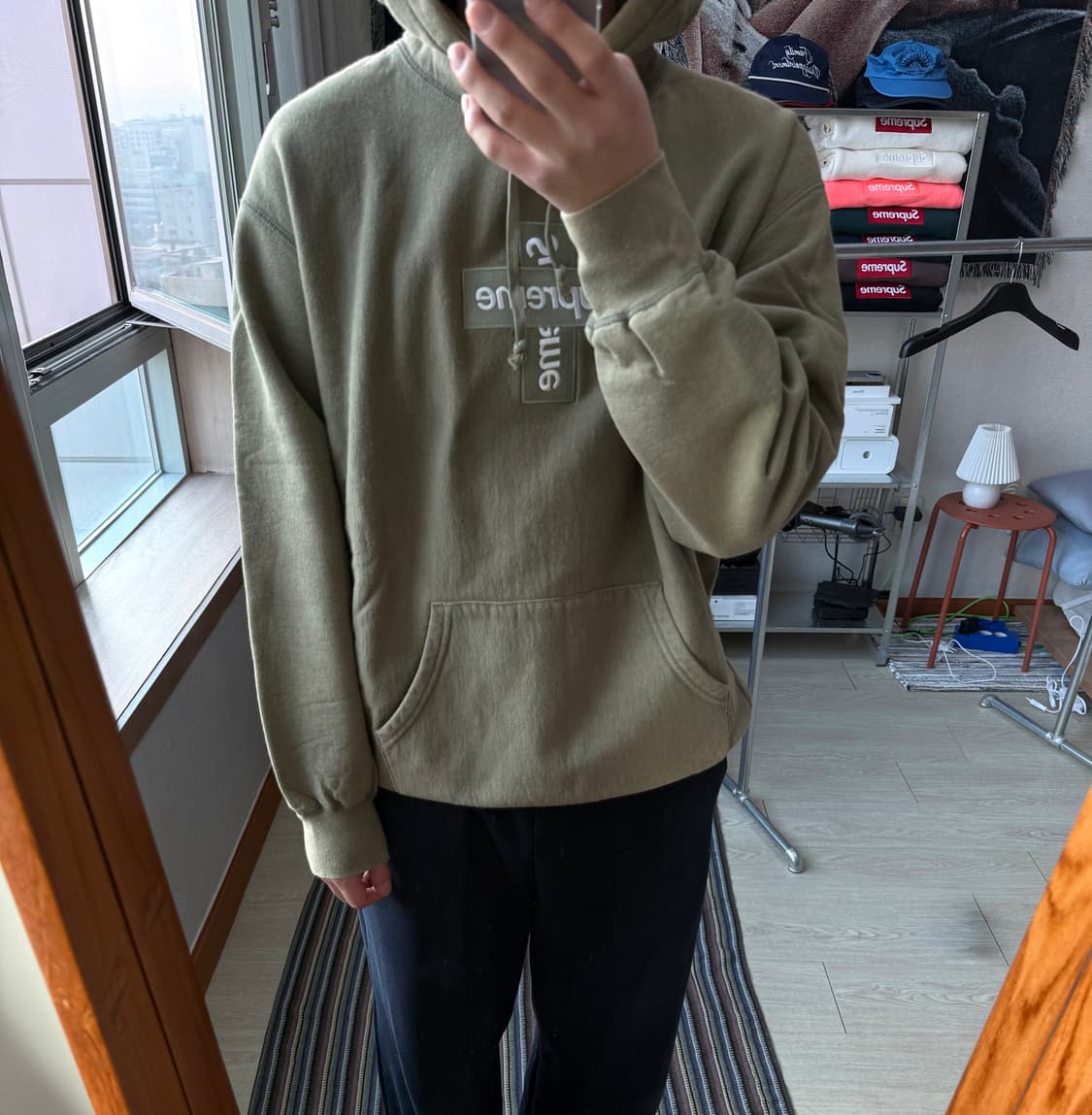 슈프림 크로스 박스로고 후드티 상품이미지1