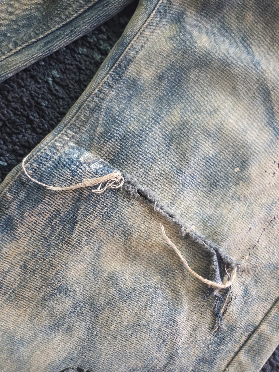 Rolli jeans 애시드워시 디스트로이드 데미지 데님 자수 빈티지  상품이미지4