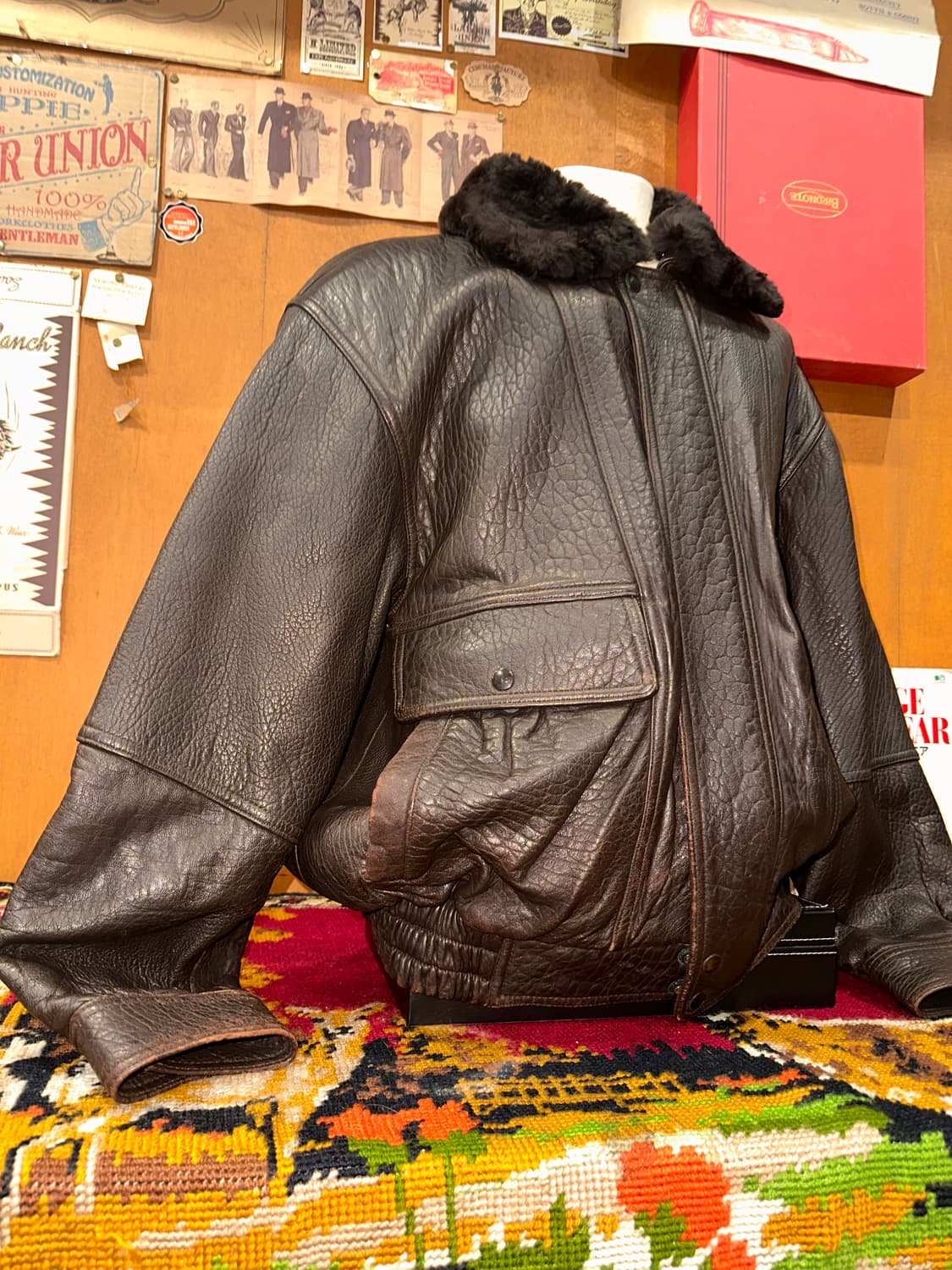 ( XL-2XL ) 봄버자켓 양가죽자켓 레더자켓 빈티지가죽 a2가죽 상품이미지2