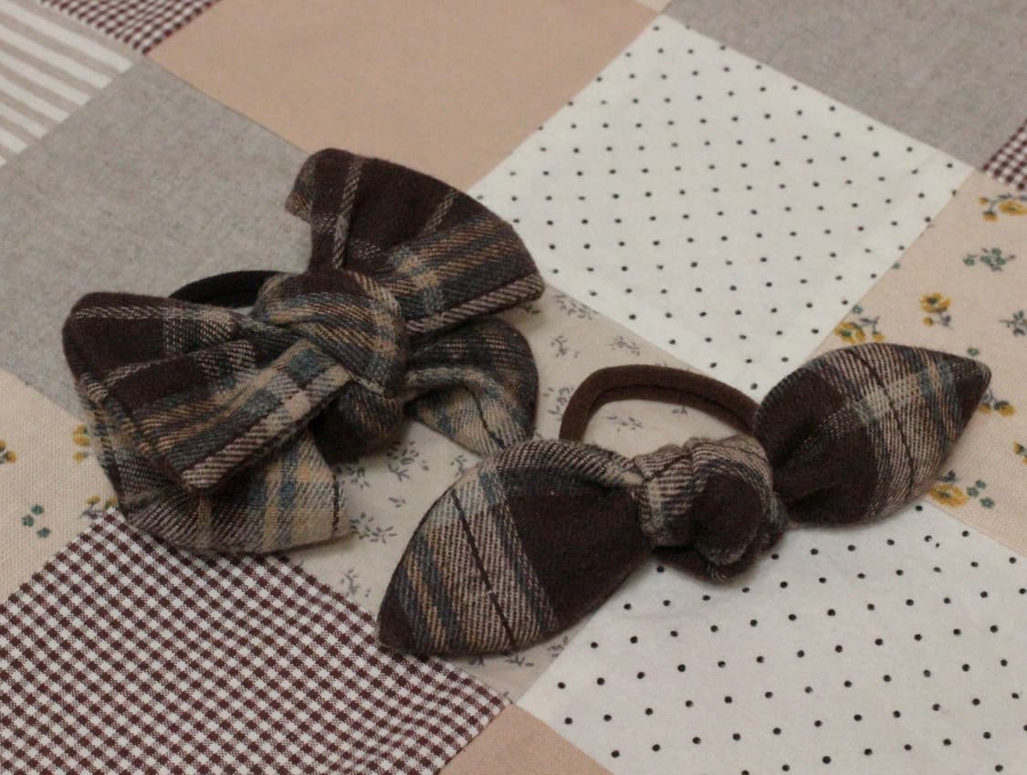 핸드메이드 리본 머리끈 2개세트 상품이미지1