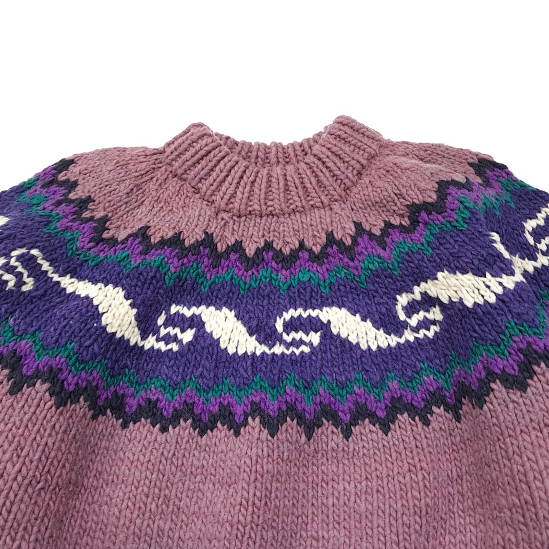 CL124 XL/2XL 에콰도르판 울 헤리티지 패턴 청키 니트 상품이미지2