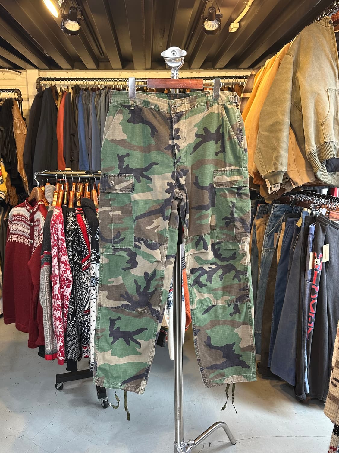 80s Us Army 미군 우드랜드 카모 립스탁 BDU 팬츠 상품이미지1