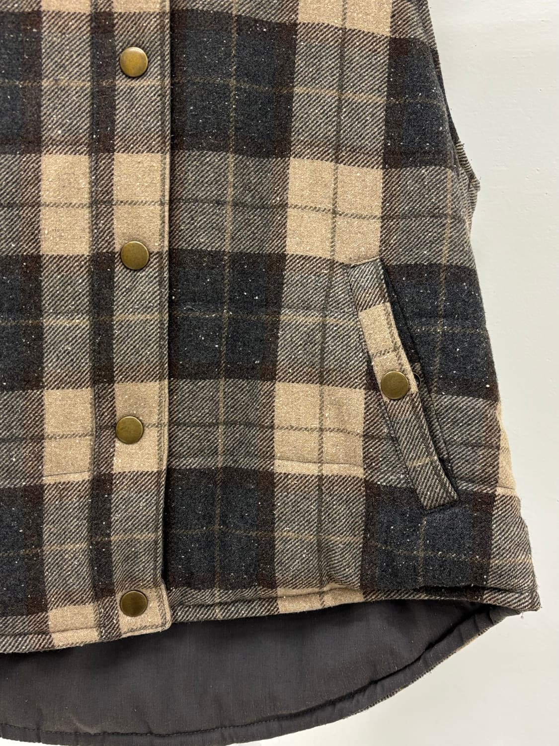 빈티지 체크 후드 베스트 상품이미지7