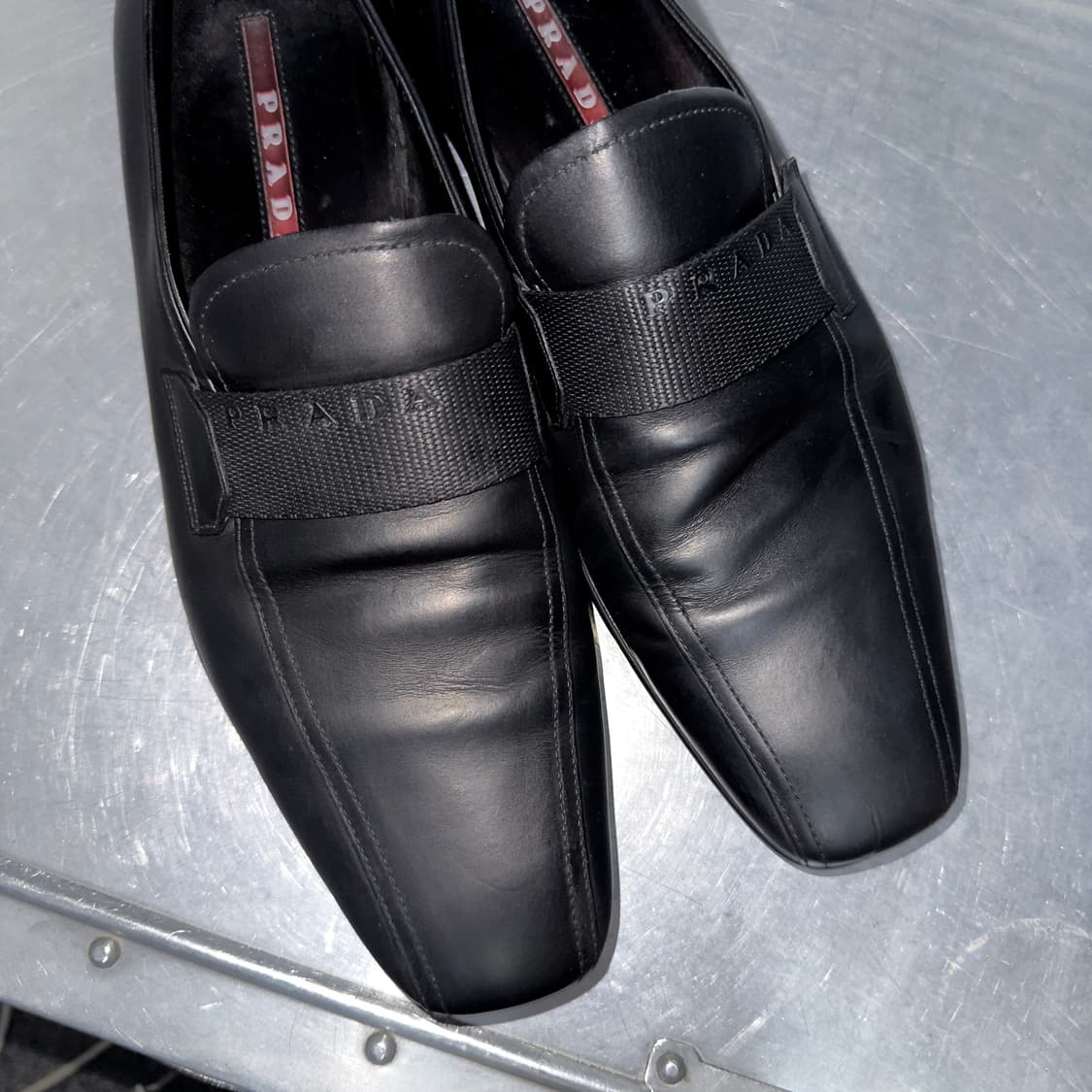 00s 빈티지 블락 프라다 스포츠 스퀘어 토 로퍼 상품이미지7