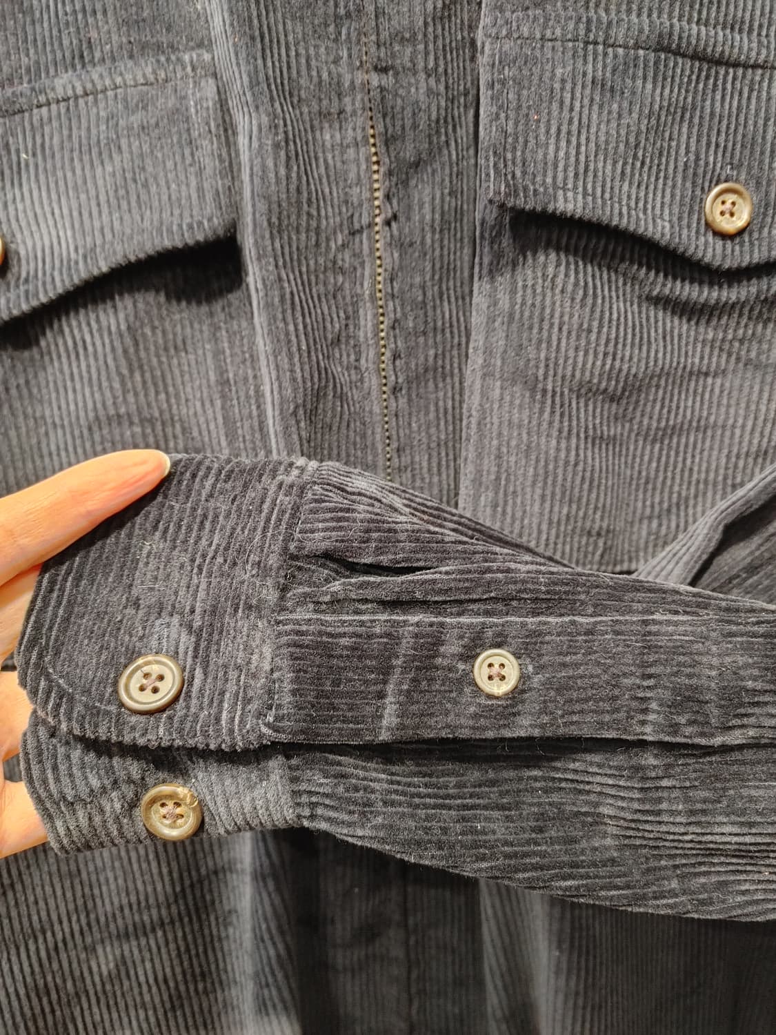 무배) 로렌 랄프로렌 네이비 코듀로이 집업셔츠 - S 상품이미지5