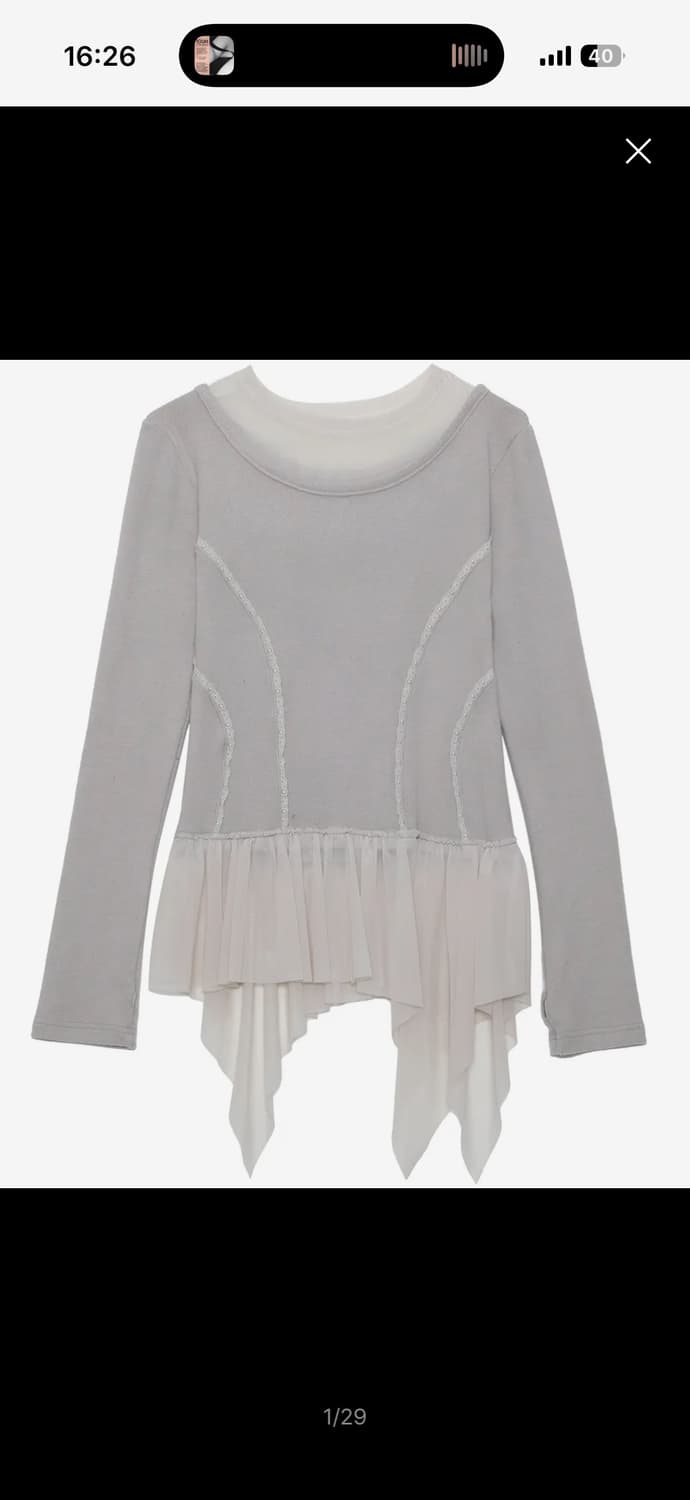 플레어업 Layered Lace Frill Long Sleeve 상품이미지1