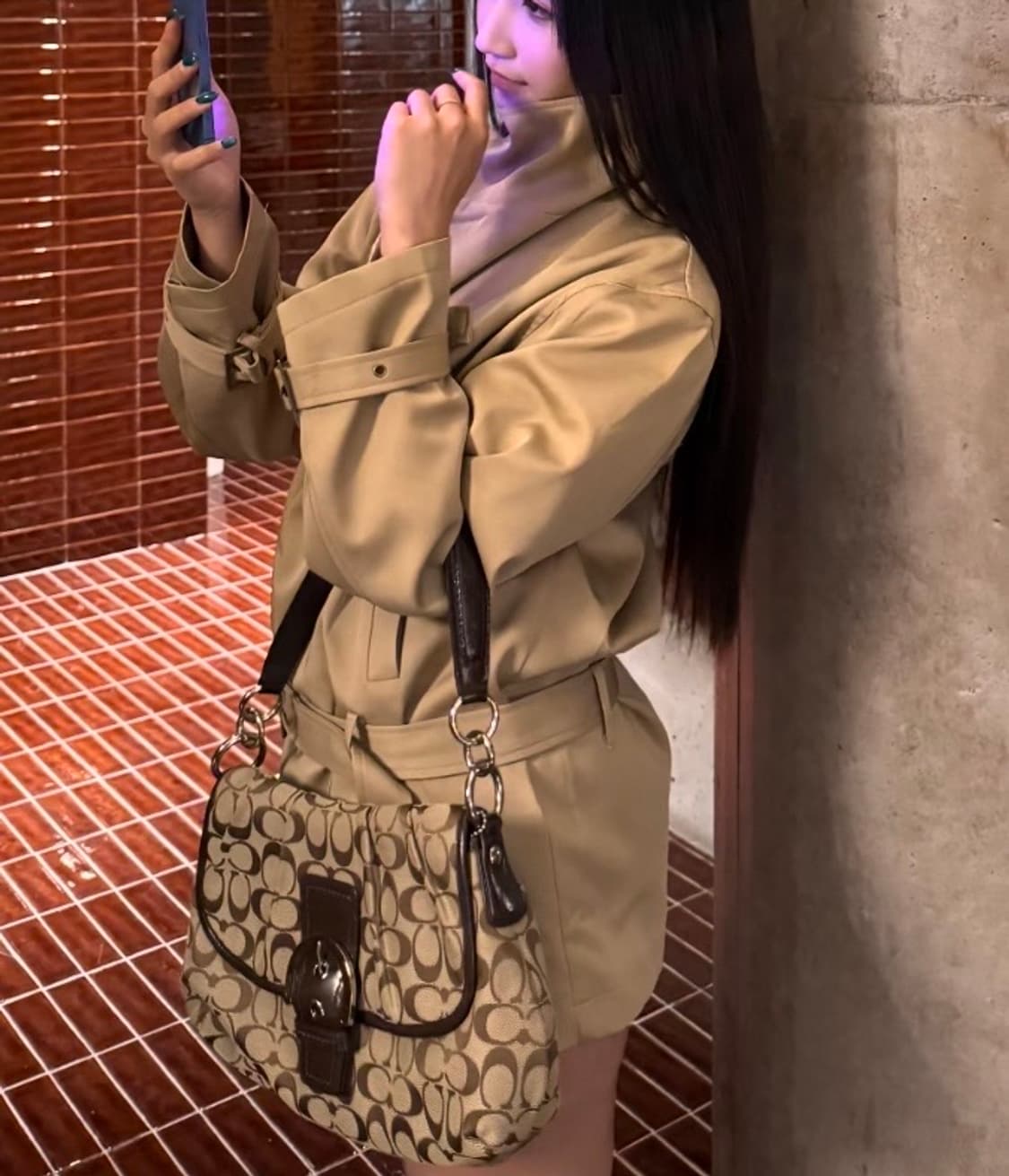 90s coach soho 코치 시그니처 소호 브라운 숄더백 핸드백 상품이미지6