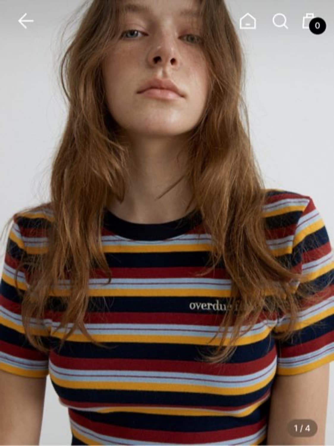 오버듀플레어 크롭티셔츠 STRIPE CROP T-SHIRT_NAVY 상품이미지1