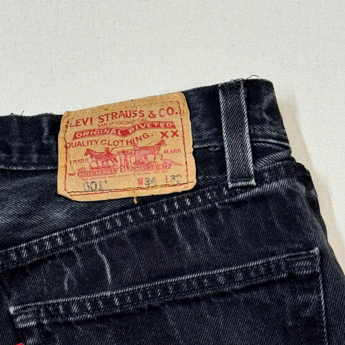 30inch) 리바이스 501 버튼플라이 데님 청바지 블랙진 상품이미지3