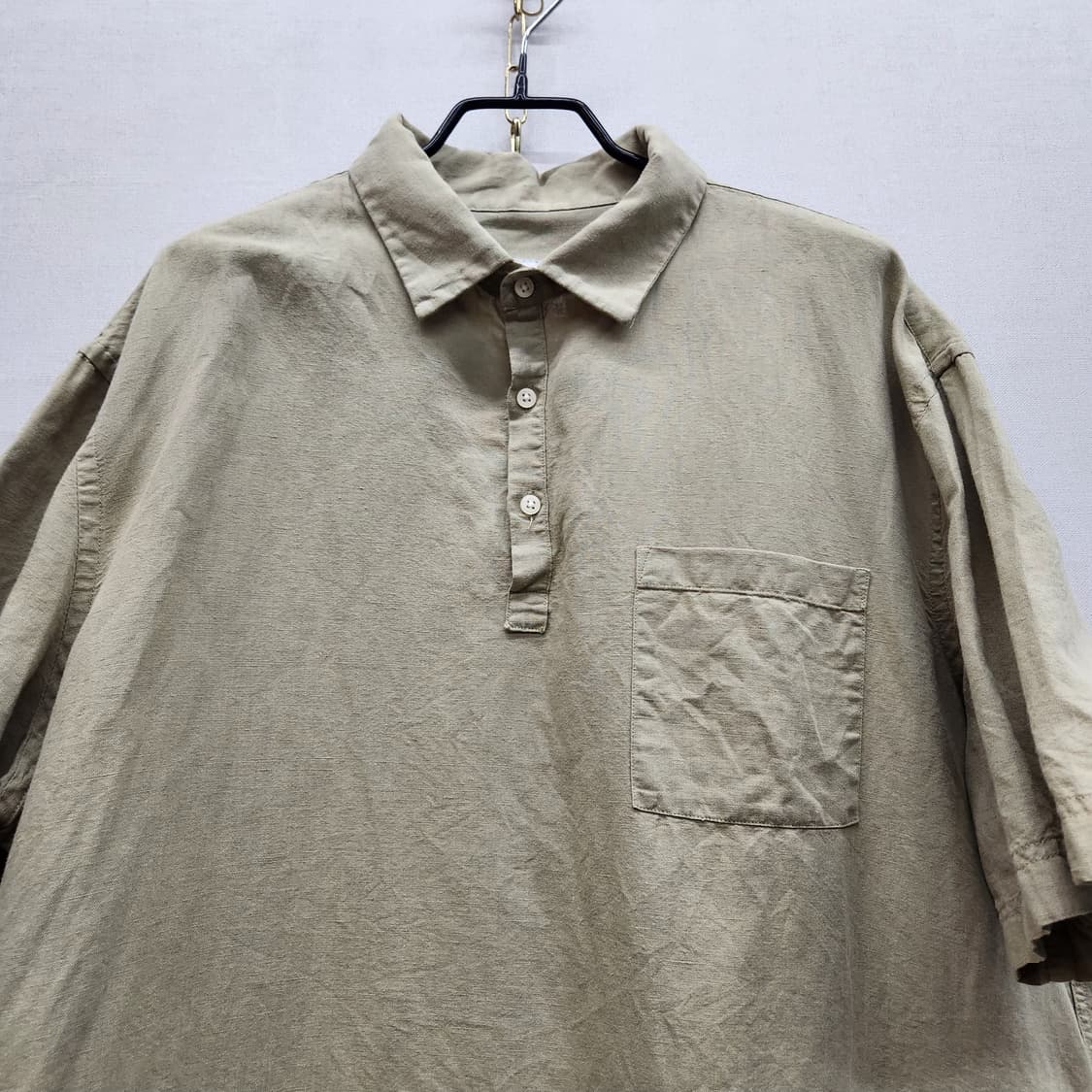 자라ZARA 원포켓 린넨혼방 반팔셔츠 XL(2XL) 상품이미지2