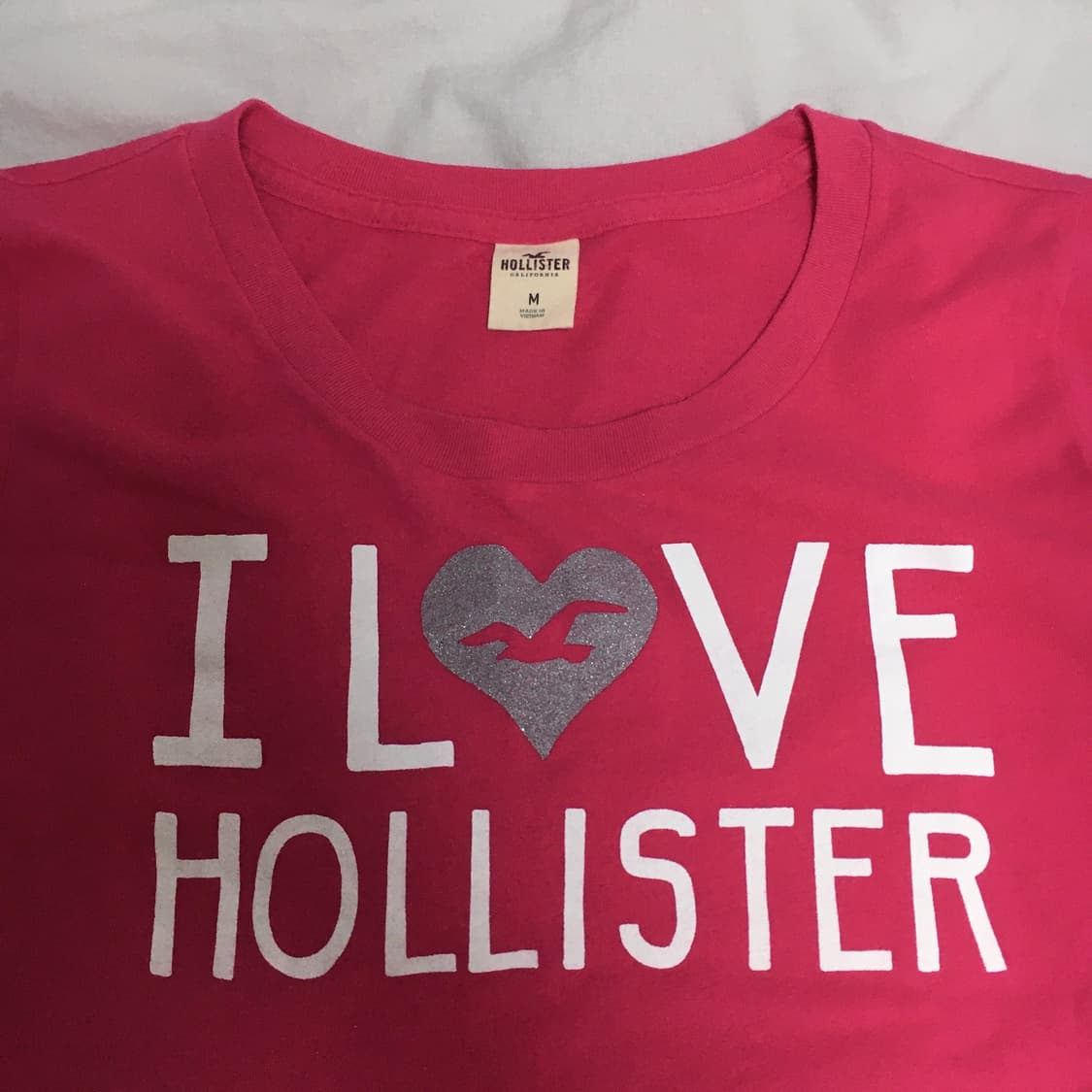 i♡Hollister 초레어템 y2k 핫핑크 아이러브 홀리스터 반팔티 상품이미지3