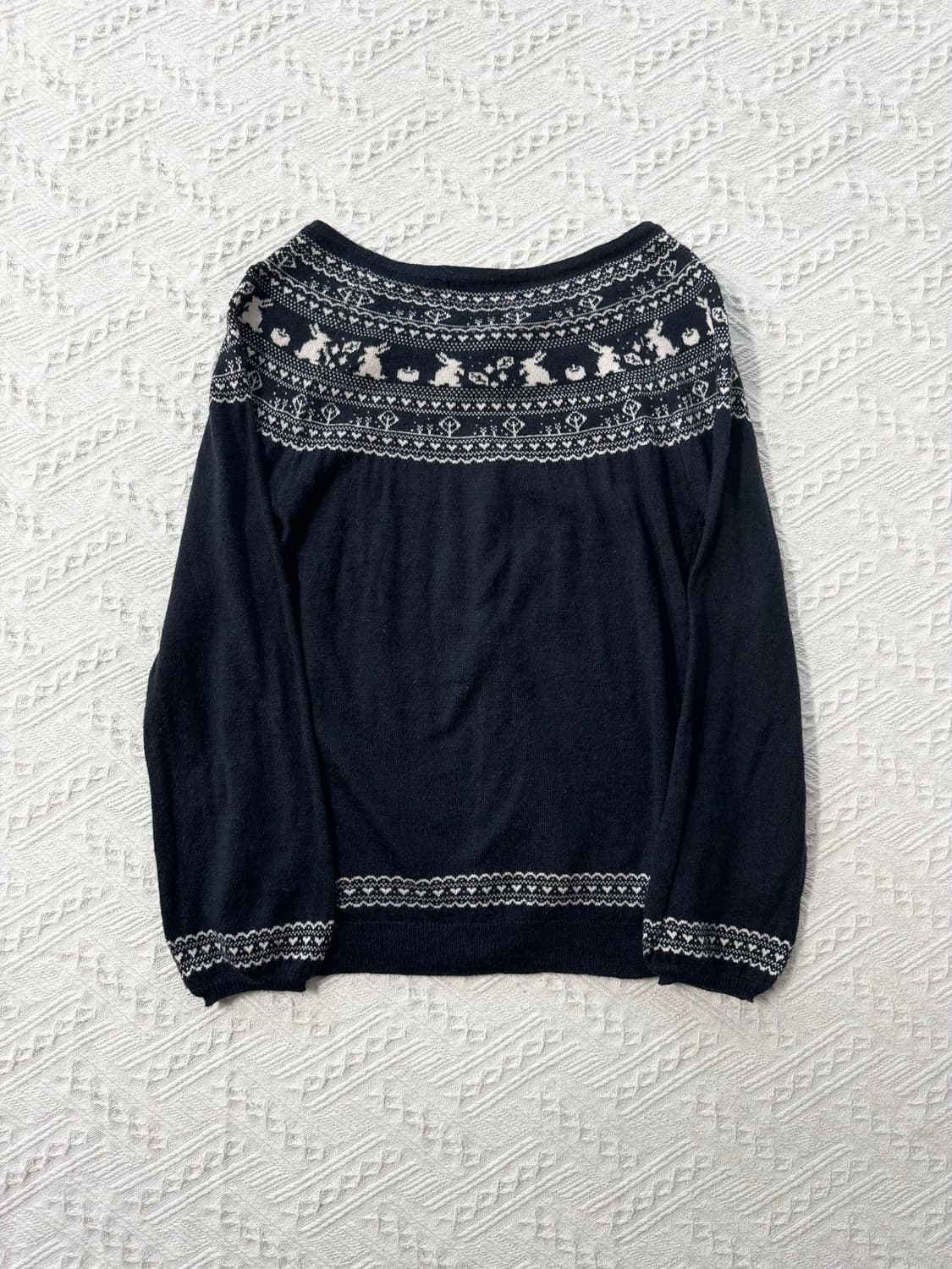 버니 노르딕 패턴 울 혼방 가디건 상품이미지8