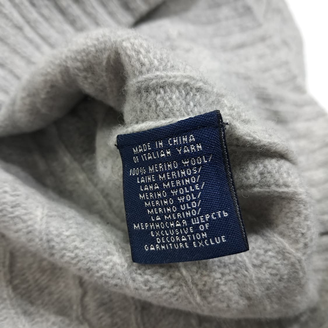 CL262 M 폴로 00s 울 브이넥케이블 멜란지그레이 니트 스웨터 상품이미지5