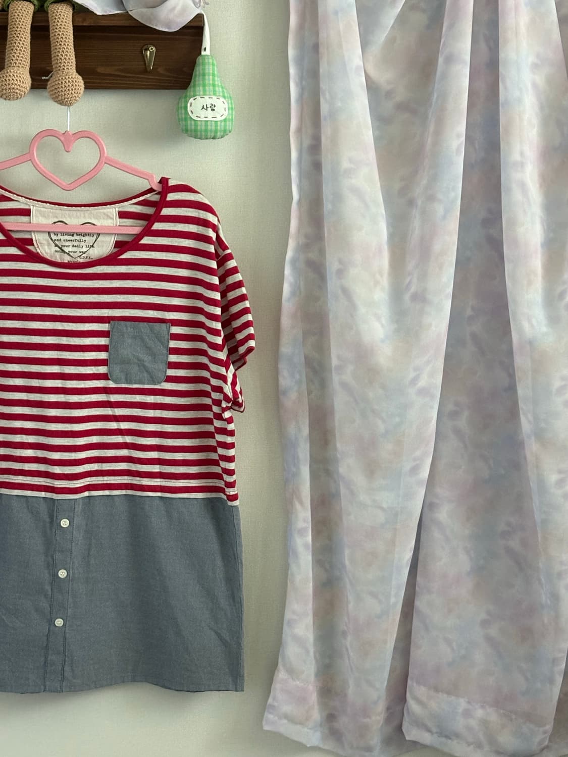 핑크 단가라 원피스 상품이미지2