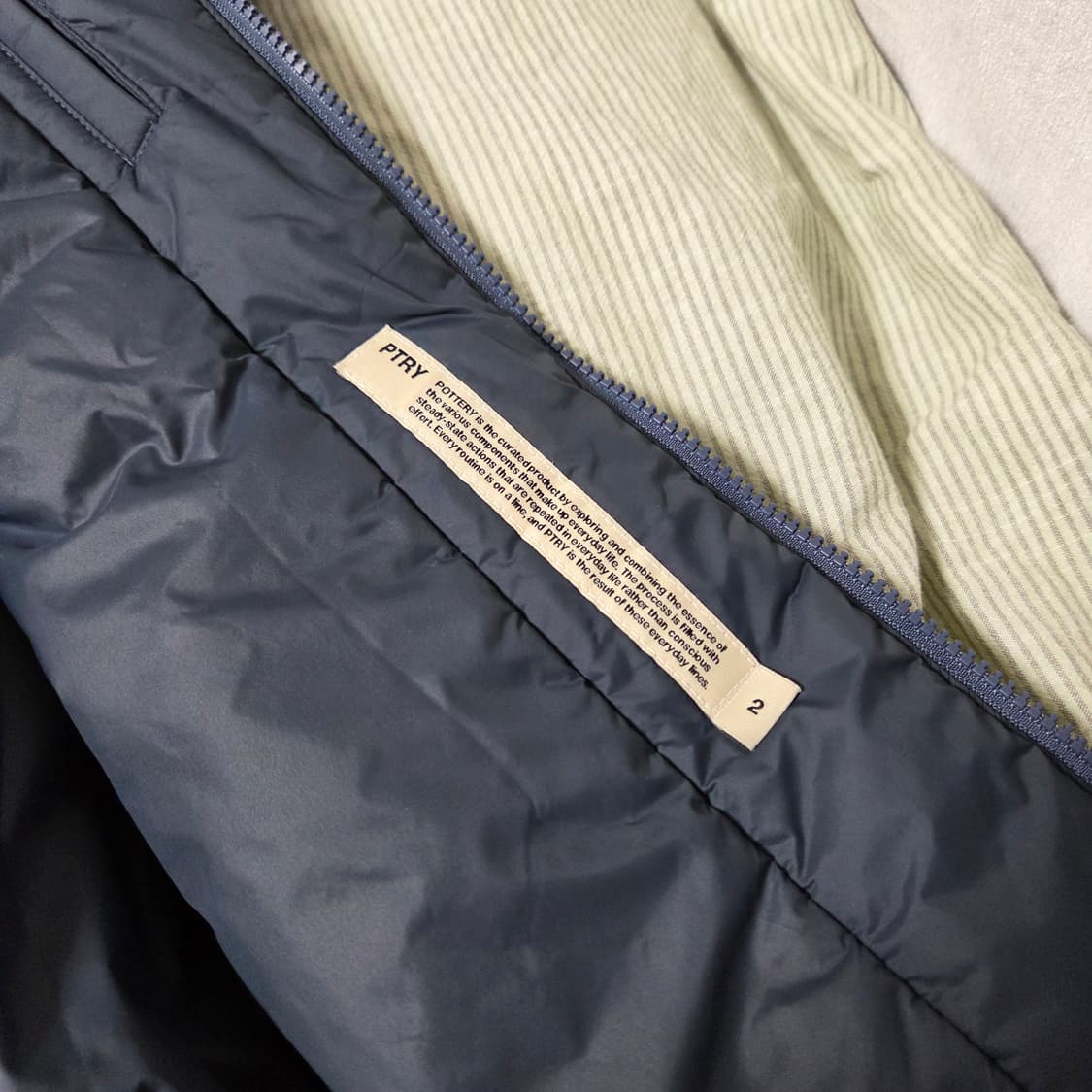 포터리 나일론 믹점퍼 네이비 2 / 자켓 경량 프리마로프트 패딩 상품이미지4