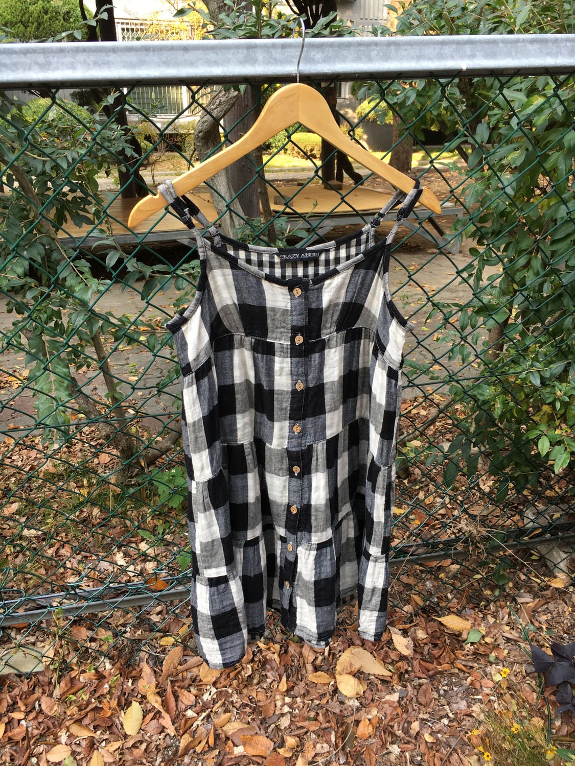 블랙 체크 슬리브리스 상품이미지1