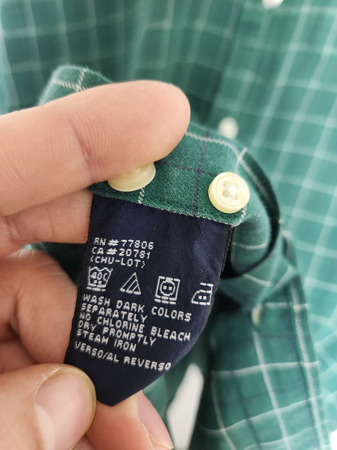 타미힐피거Tommy 코튼 체크 셔츠 M - S169 상품이미지6