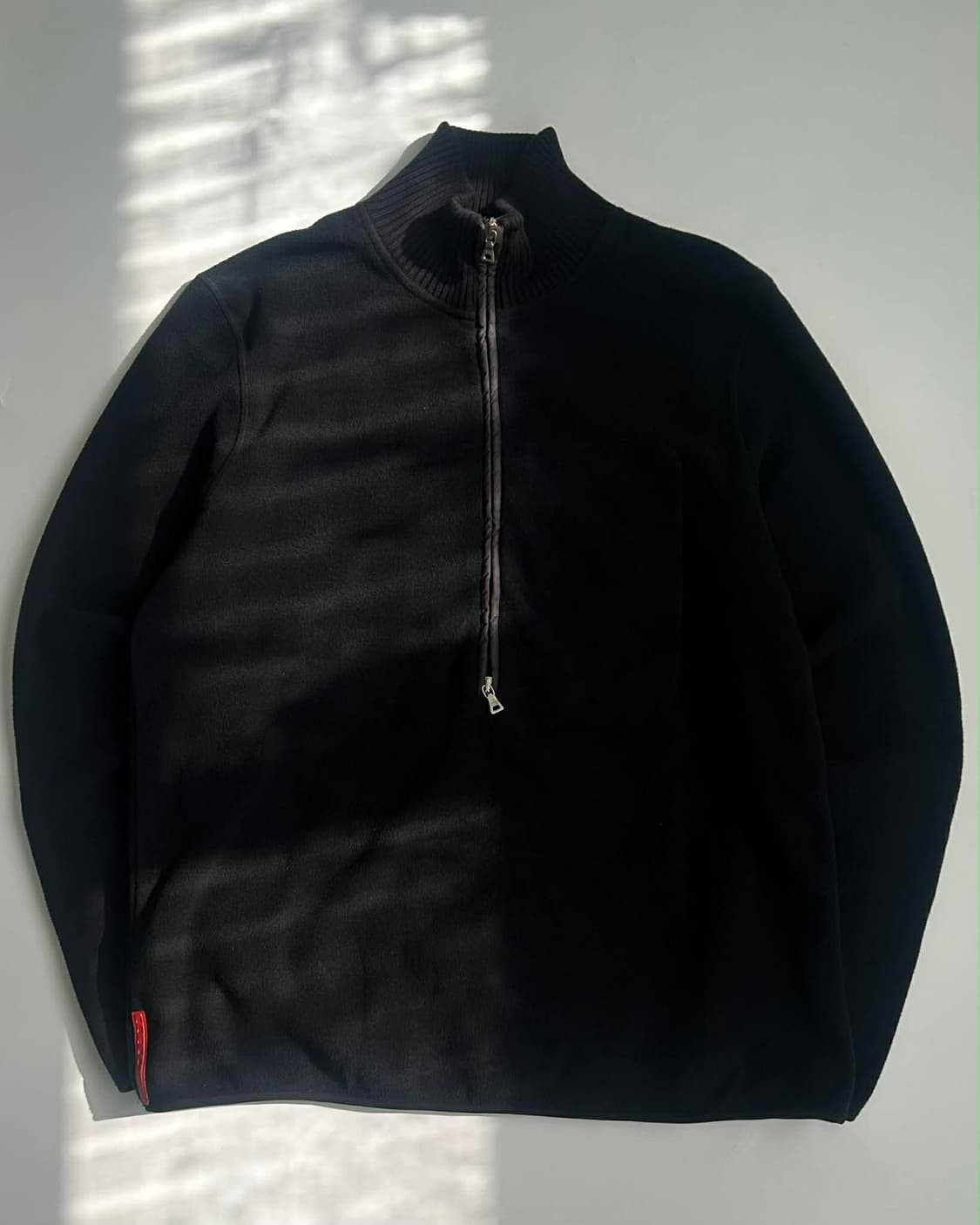 [XL] 프라다 스포츠 00s 경량 플리스 하프집업 나일론 엘보우 상품이미지1