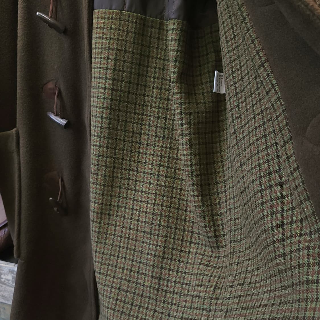 90s 프렌치 울 코트 빈티지 코트 이태리 더플코트 카키 L 상품이미지6