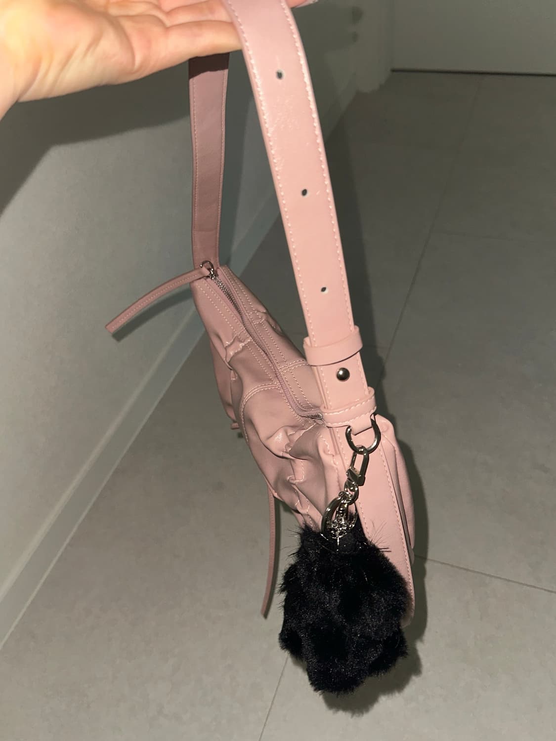 마뗑킴 하프 셔링 리본 라운드백 핑크 상품이미지3