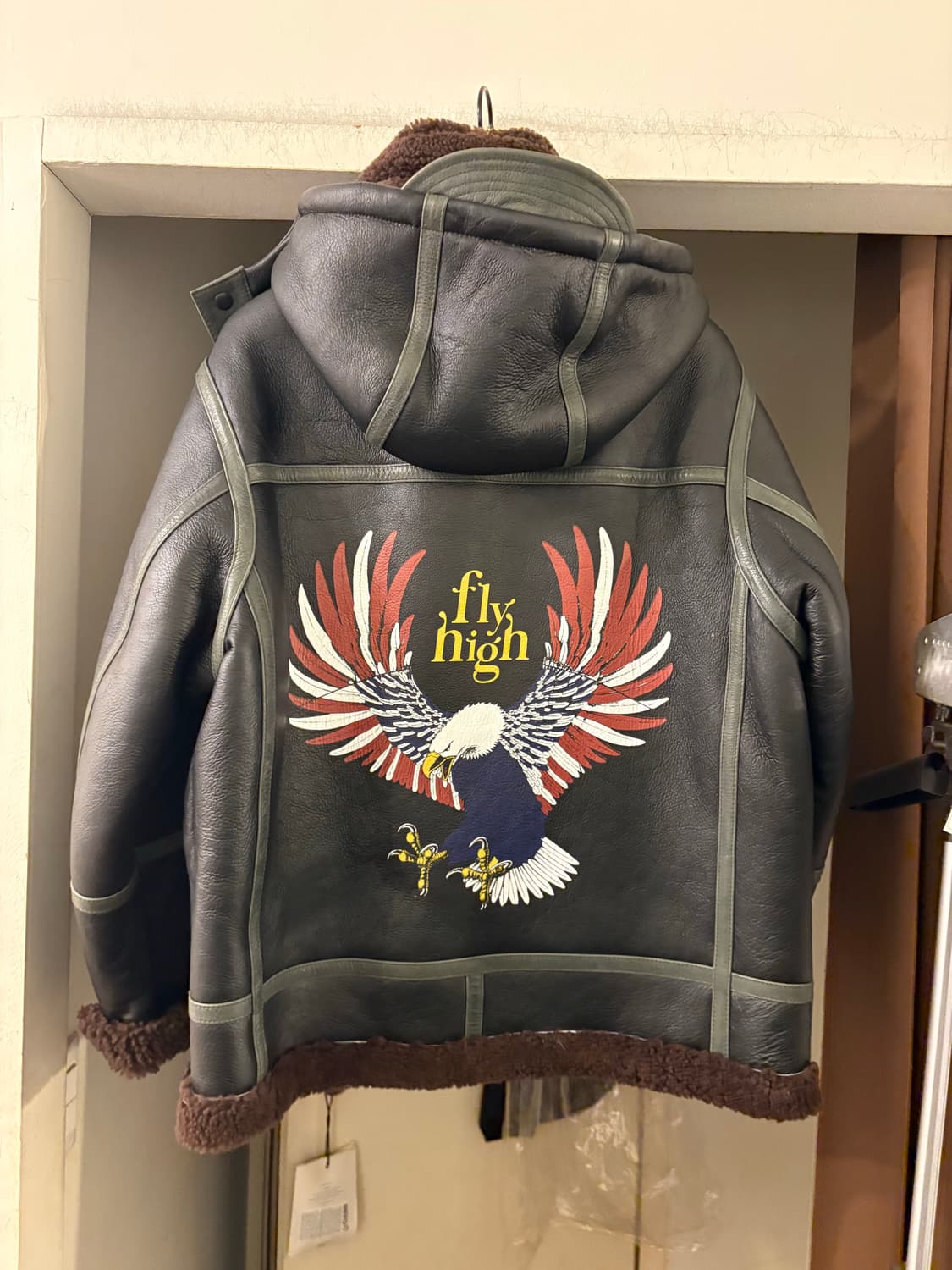 페치 fetch 이글 무통 자켓 무스탕 블랙 라지 상품이미지7