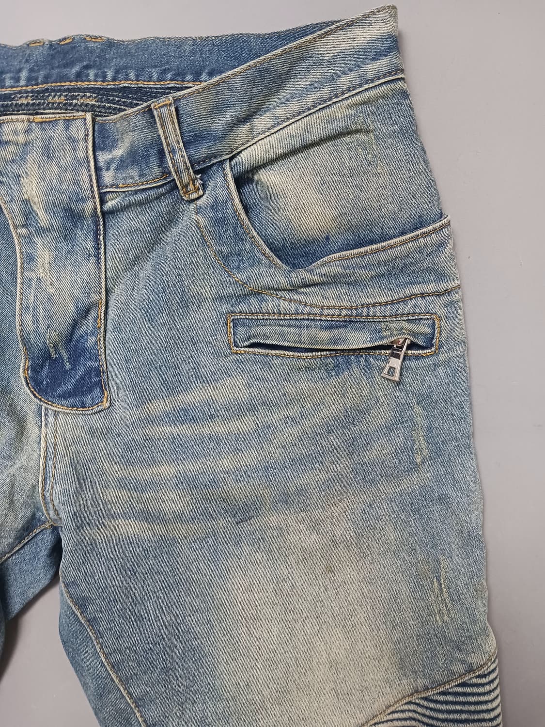 [34] 발망 빈티지워싱 바이커진 청바지 상품이미지4