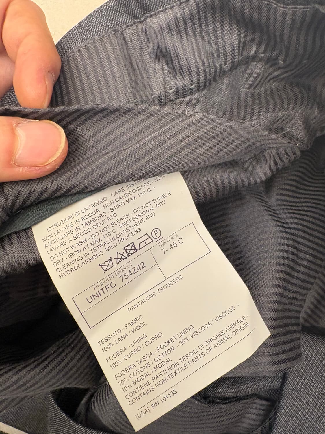 톰포드 쉘튼 트라우저 시그니처 그레이 46 사이즈 상품이미지2