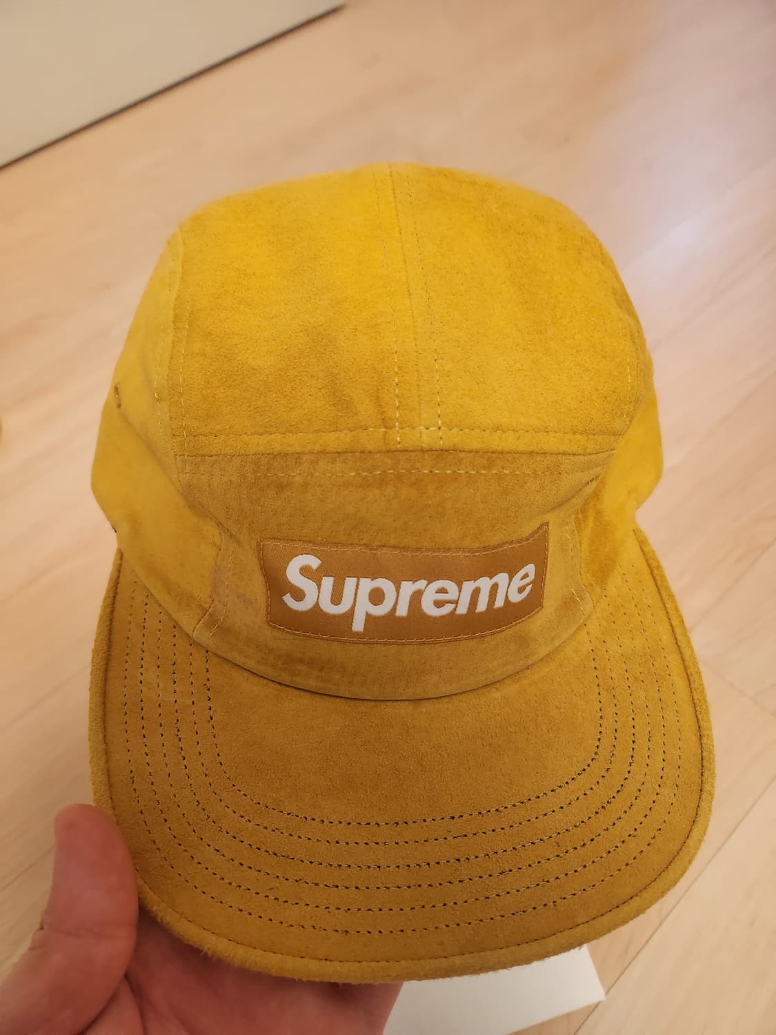 슈프림 스웨이드 머스타드 캠프캡 상품이미지1