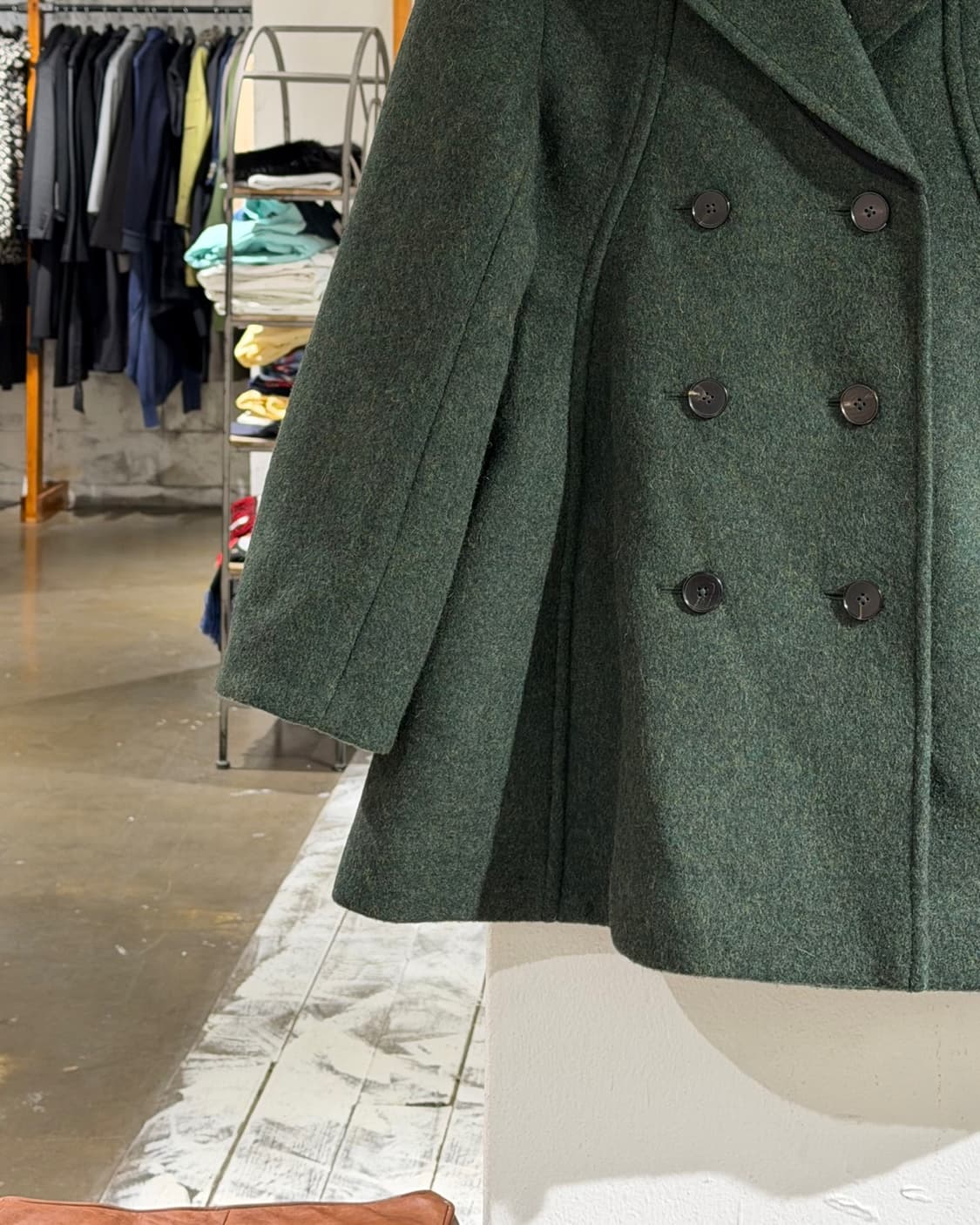 질샌더 카키 에이라인 더블 브레스티드 울 피코트 상품이미지5