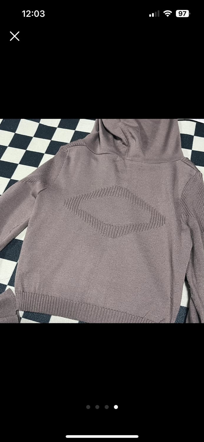 미스치프 퍼플 로고 롬버스 니티드 후디 후드 집업 가디건 상품이미지4