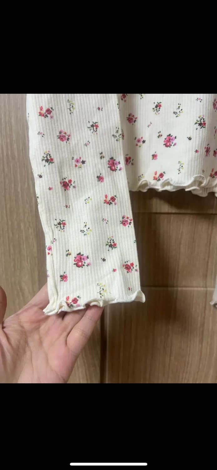 빈티지 플라워패턴 골지짜임 이너티셔츠 상품이미지2