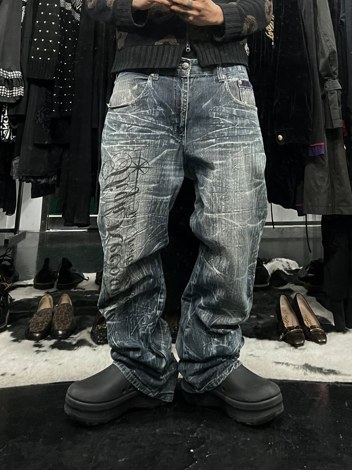 Mild Life 레터링 포인트 데님 팬츠 상품이미지1