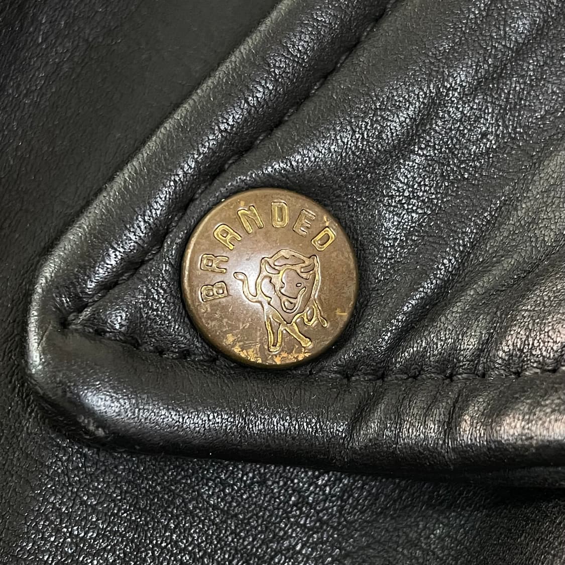 브랜디드 가죽 라이더 자켓 상품이미지4