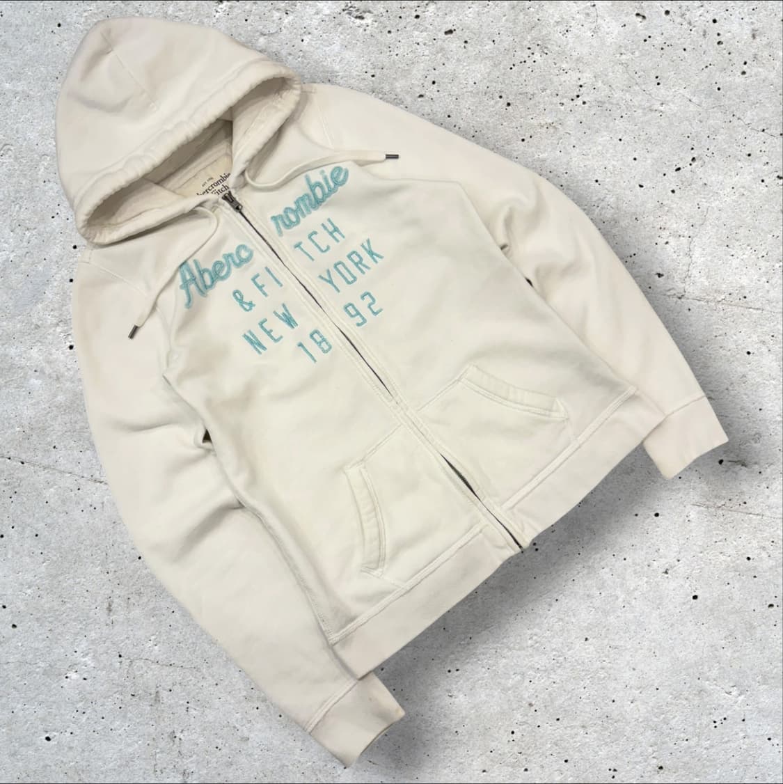 [L] 아베크롬비 민트 화이트 후드집업 D830 상품이미지1