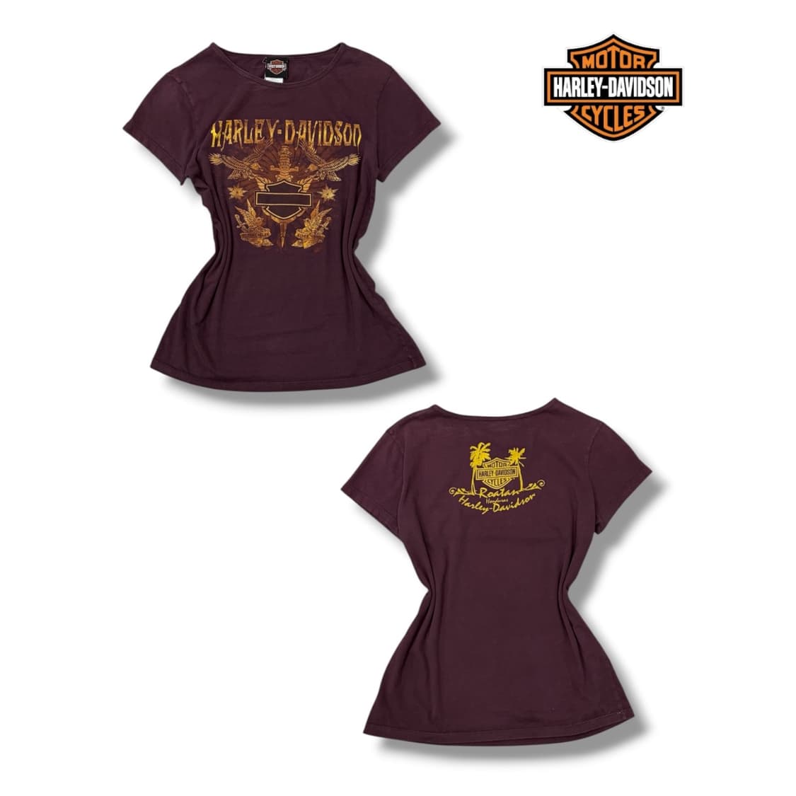 할리데이비슨 버건디 반팔티 상품이미지2