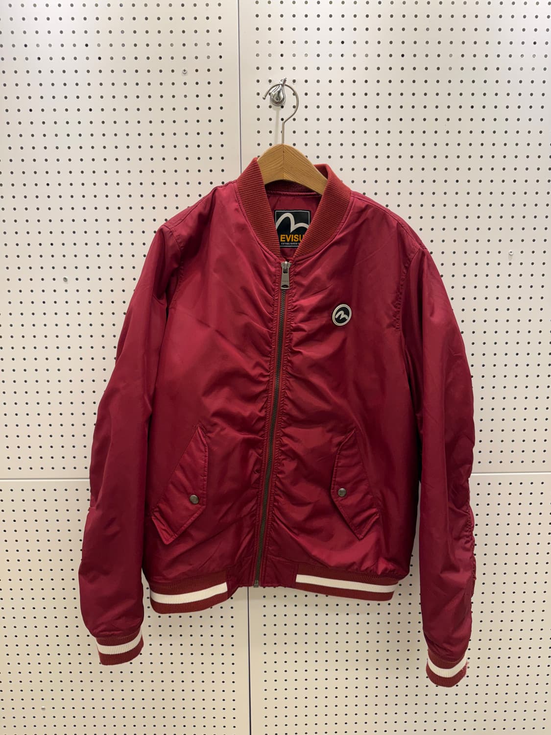 에비수 버건디 로고 봄버 자켓 U1029 상품이미지2
