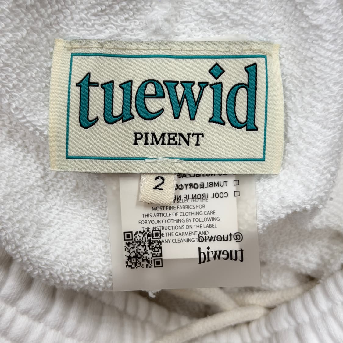 TUEWID 트위드 블랑크 거즈 타투 스웻 조거 팬츠 화이트 2 상품이미지5