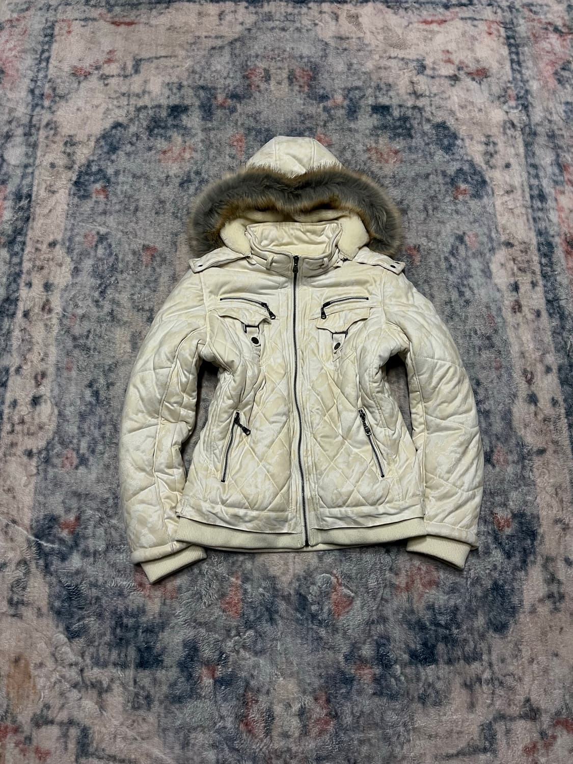 In the attic sand beige camo hood fur ja 상품이미지2