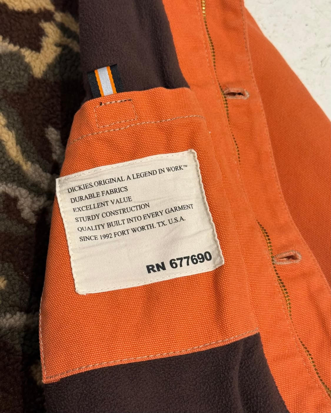 디키즈 오렌지 덕 캔버스 워크 자켓 상품이미지7