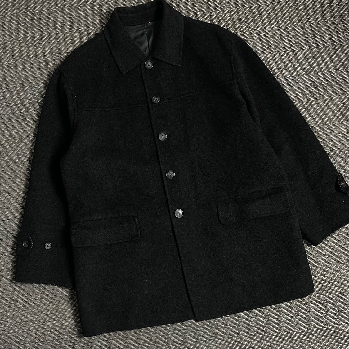 캘빈 타운 미니멀 박시핏 모직 하프 코트y 4918 상품이미지1