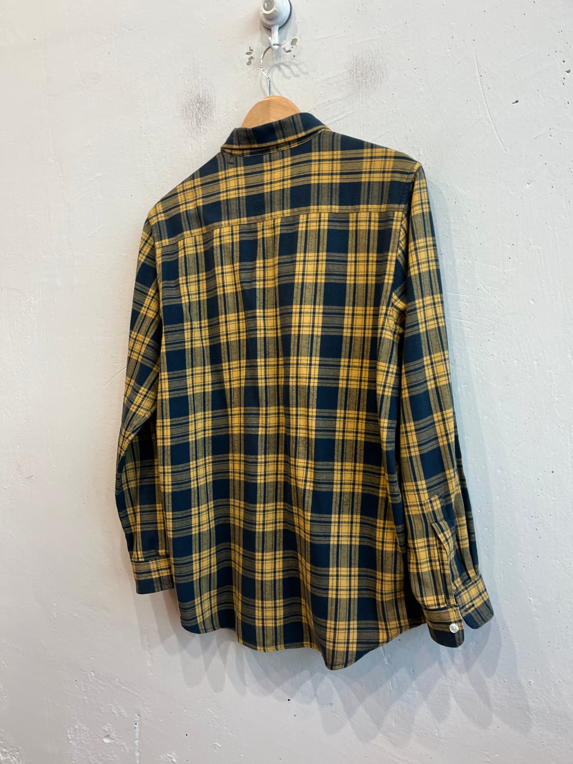 스투시 포켓 옐로우 플란넬 체크 셔츠 M 상품이미지3