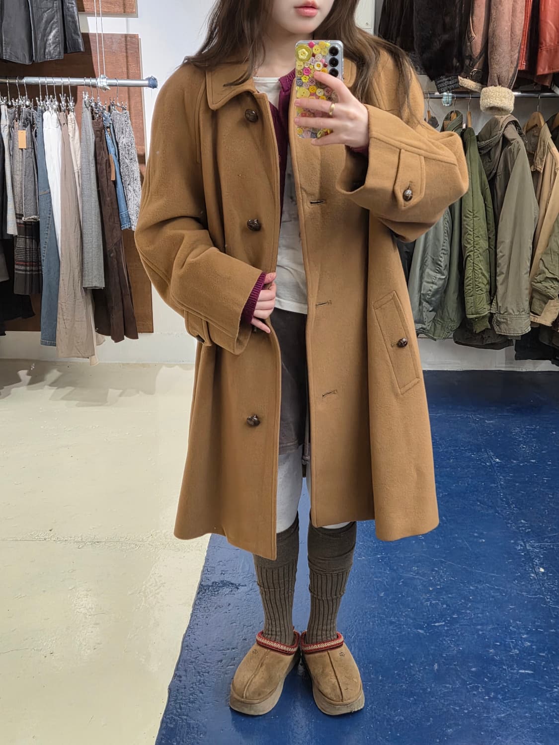 Burberrys 버버리 캐시미어 혼방 우드버튼 코트 상품이미지3