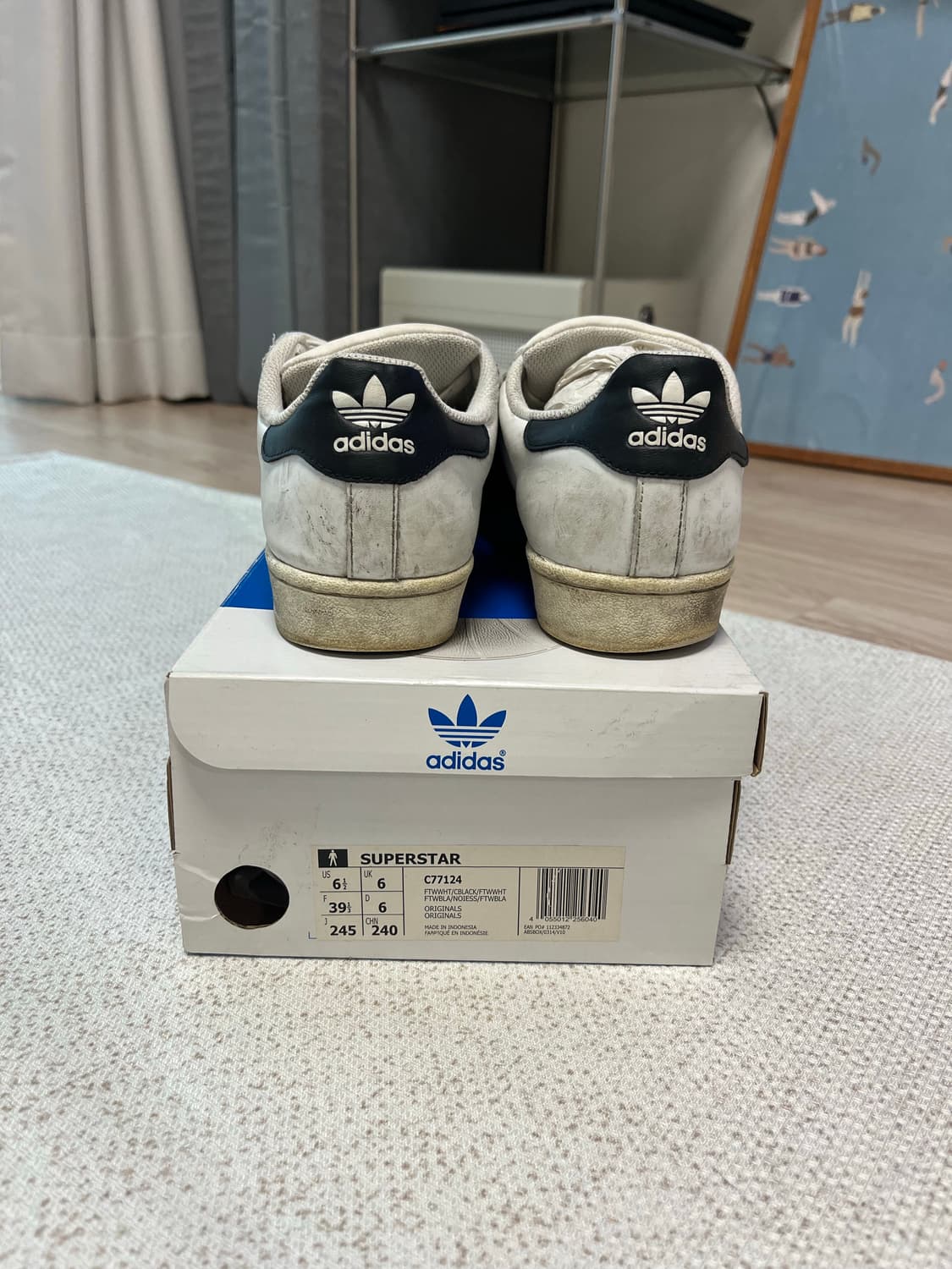 아디다스 슈퍼스타 흰검 운동화 상품이미지3