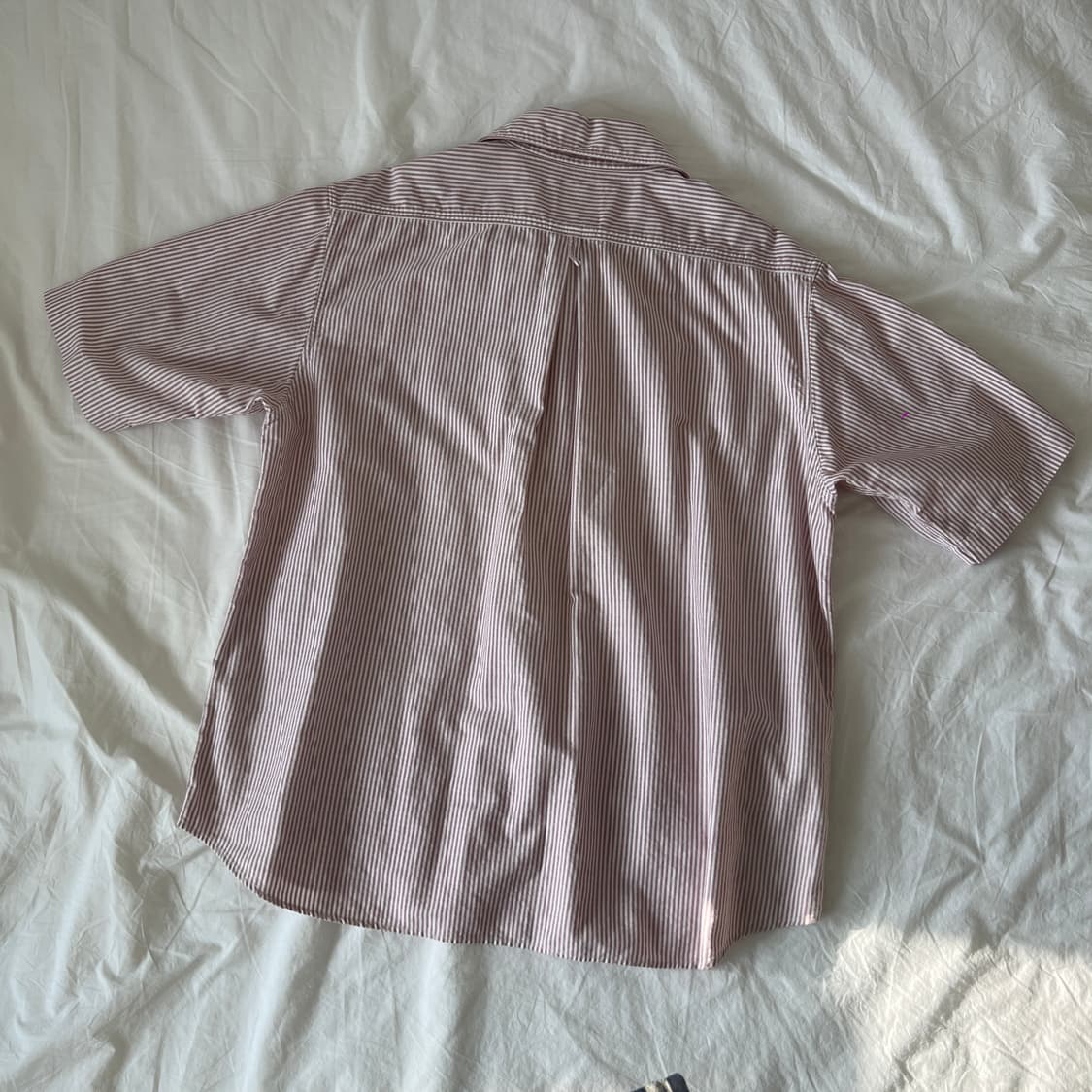 Danton 퍼플 스트라이프 체크 반팔 셔츠 상품이미지3