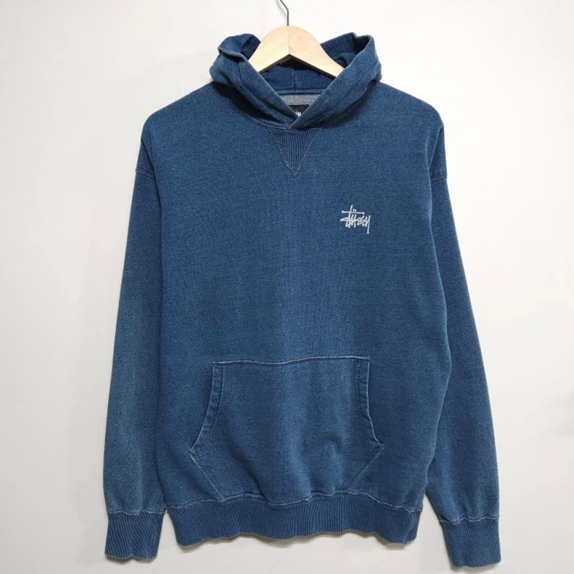 100)STUSSY 스투시 일본한정판 인디고 후드티 루즈핏 상품이미지2