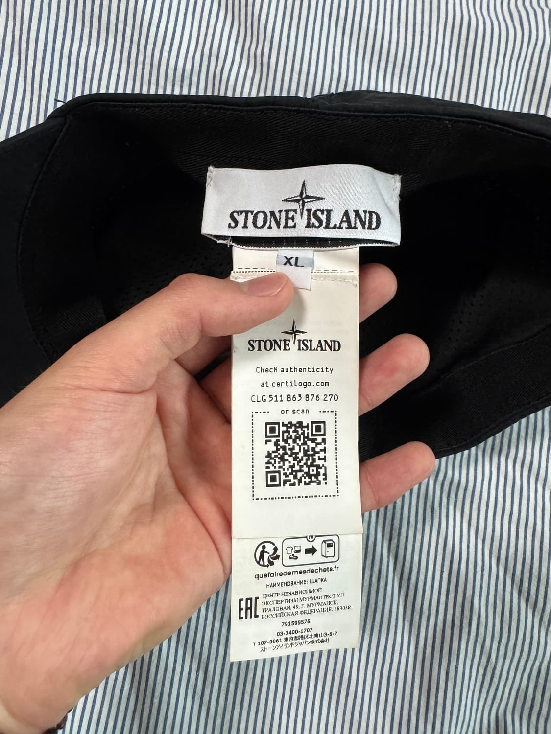 (S급) 스톤 아일랜드 나일론 메탈 6-패널 캡 블랙 XL 상품이미지8