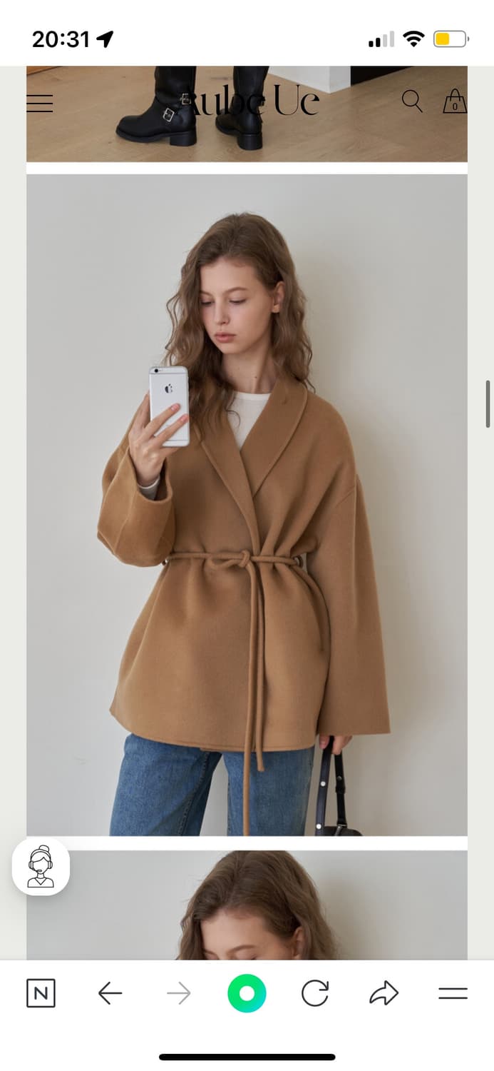 Aube ue 오브유이 캐시미어 숄 하프 핸드메이드 코트 상품이미지1