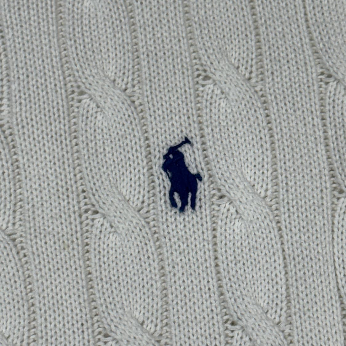 S) 폴로 랄프로렌 케이블 꽈배기 라운드넥 니트 화이트 상품이미지4